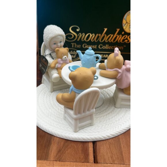 Snowbabies Teddy Bear Tea Figurine From The Guest Collection By Department 56 - Picture 3 of 6